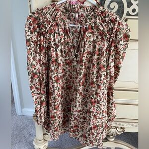 Free People Floral Bohemian Blouse size L